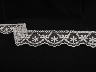 Koronka 2,5cm tiulowa popiel