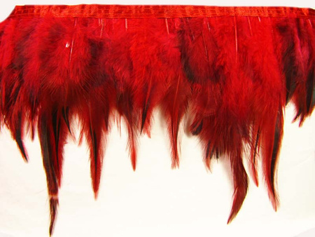 Taśma 12cm piórowa podpalana czerwień