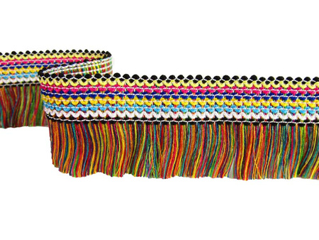 Taśma 4,2cm frędzel multi-kolor
