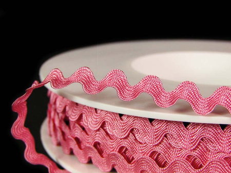 Taśma 7,7mm zygzak wiskoza róż