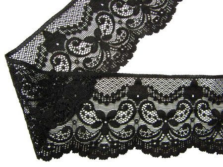 Koronka 7,5cm elastyczna czarna