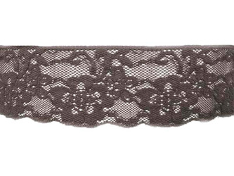 Koronka 7cm elastyczna brąz