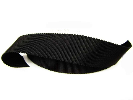 Taśma 25mm ryps bawełniano-wiskozowa czarna