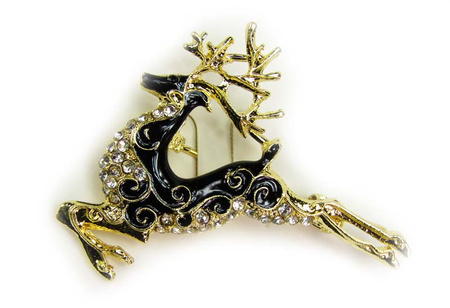 Broszka - renifer czarny