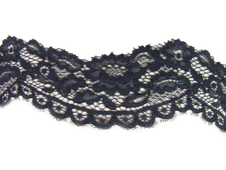 Koronka 8cm stabilna czarna