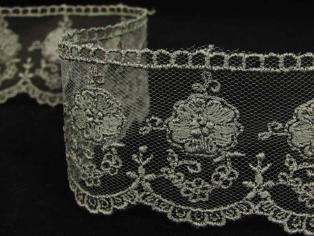 Koronka 4,5cm tiulowa grafit
