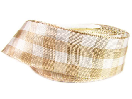 Wstążka 40mm KRATA beż