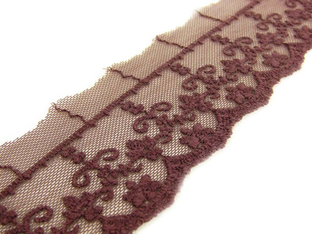 Koronka 5cm tiulowa brąz