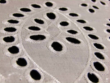 Koronka 135cm bawełniana haft angielski biała