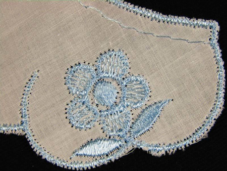 Kołnierzyk BEBE haft STOKROTKA błękit