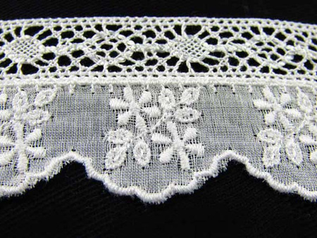 Koronka 4cm haft angielski biała