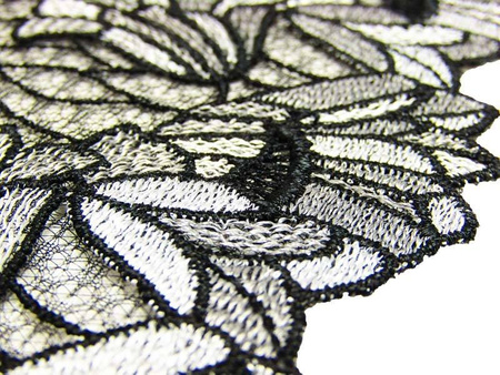 Koronka 17cm tiulowa czarna