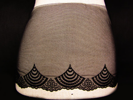 Koronka 21cm tiulowa czarna