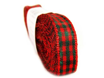 Wstążka 10mm kratka czerwono-zielona