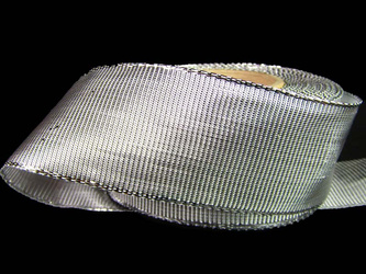 Wstążka 40mm ryps lurex srebrna