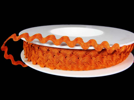 Taśma 7,7mm zygzak wiskoza pomarańczowa