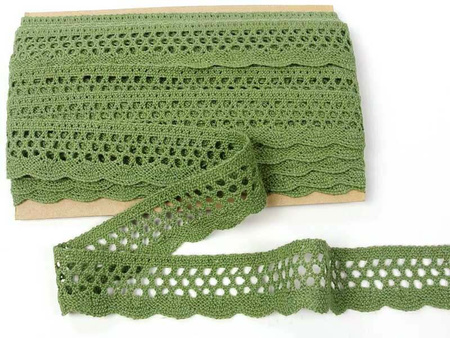 Koronka 3,5cm bawełniana szałwiowa