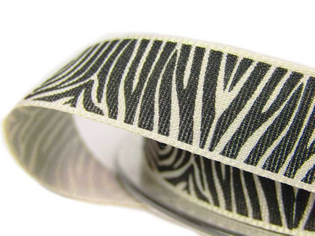 Wstążka 15mm tafta ZEBRA natural