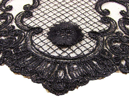 Koronka 9,5cm tiulowa czarna