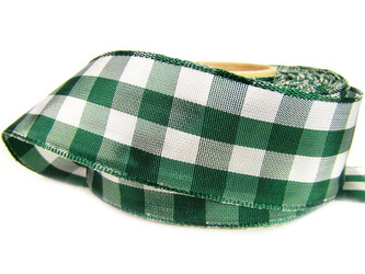 Wstążka 40mm KRATA butelkowa zieleń