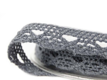 Koronka 1cm bawełniana popiel ciemny