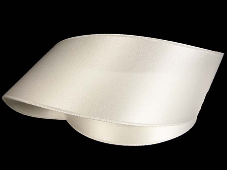 Wstążka 40mm atłas kość słoniowa