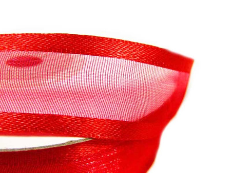 Wstążka 20mm organtyna LAMÓWKA czerwona