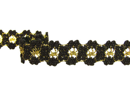 Wstawka 15mm bawełniana czarno_złota
