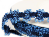 Taśma 12mm elastyczna FLOWER niebiesko-granatowa