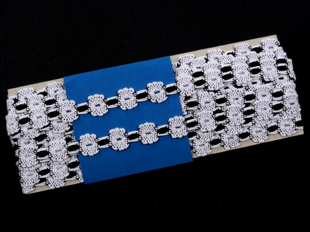 Wstawka 1,5cm bawełniana biało-czarna