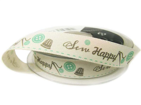 Wstążka 15mm tafta SEW HAPPY mięta