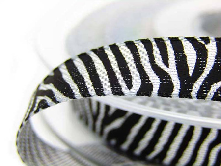 Wstążka 10mm lurex ZEBRA srebrna