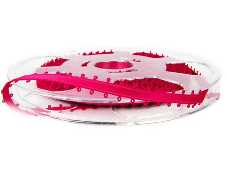 Wstążka 9mm atłas PICOT szkarłat