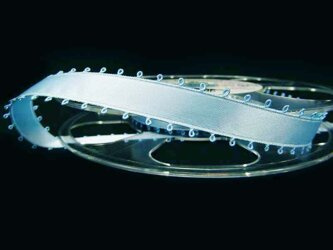 Wstążka 16mm atłas PICOT niebieska