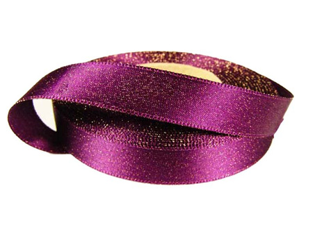 Wstążka 15mm atłas REXOR śliwka