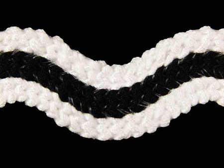 Taśma 20mm zygzak czarno-biała