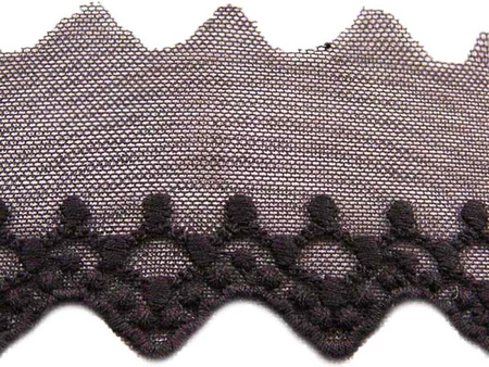 Koronka 5,5cm tiulowa grafit