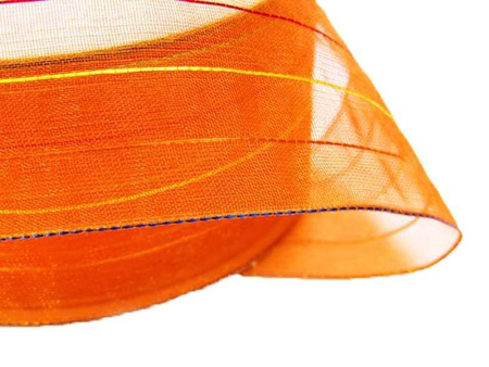 Wstążka 40mm organtyna PASKI pomarańczowa