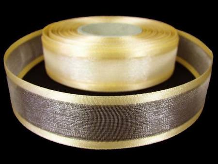 Wstążka 25mm organtyna LAMÓWKA krem