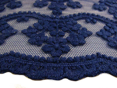 Koronka 15cm tiulowa jasnogranatowa