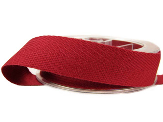 Taśma 20mm bawełniana jodełka bordo