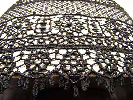 Koronka 70cm gipiurowa czarna