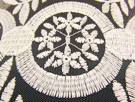 Koronka 145cm tiulowa haft ivory