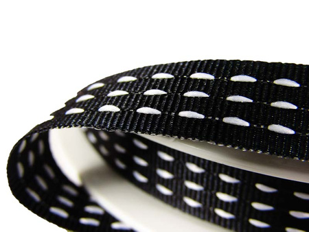 Taśma 1,2cm ryps stebnowana czarna