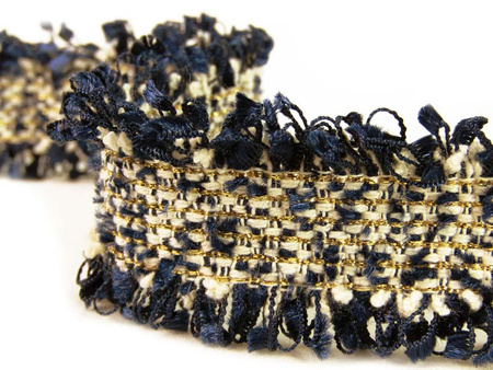 Taśma 3cm ozdobna "CHANEL" granat