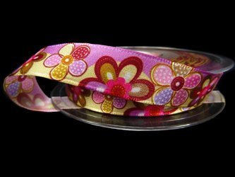 Wstążka 16mm tafta FLEURS wrzos