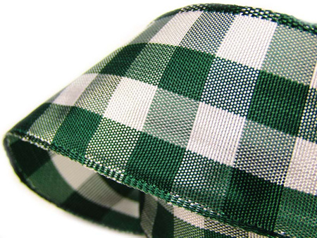 Wstążka 40mm KRATA butelkowa zieleń