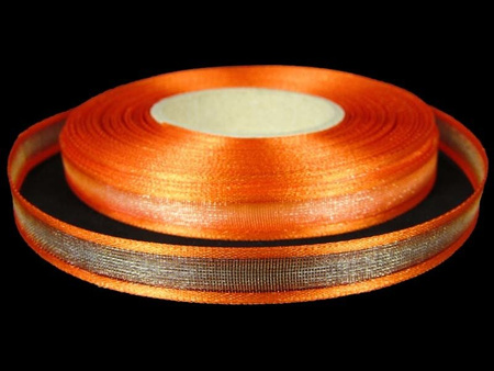 Wstążka 10mm organtyna LAMÓWKA pomarańczowa