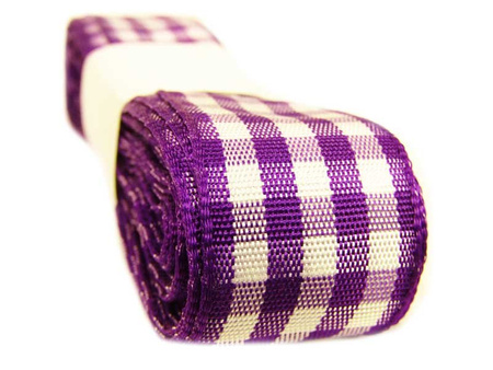 Wstążka 25mm kratka fiolet