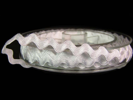 Taśma 7,7mm zygzak wiskoza biała